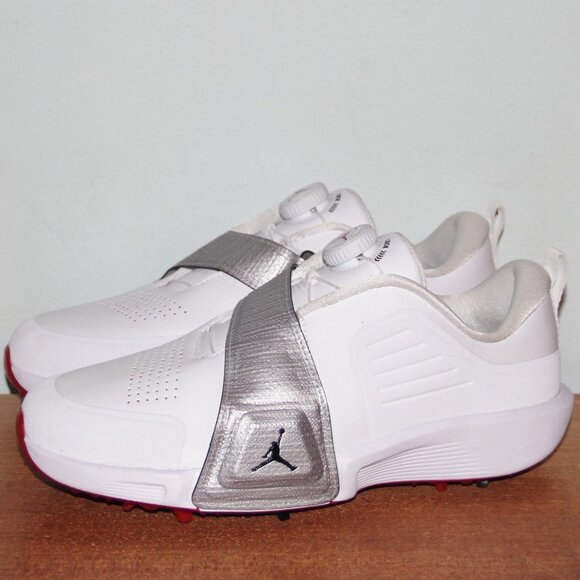 Jordan Air Rev Golf Shoes Mens 7 Wide White Metallic Silver Red main image 4